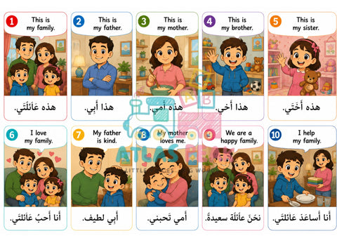 Pack de 216 cartes en 2 langues : arabe anglais