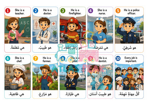 Pack de 216 cartes en 2 langues : arabe anglais